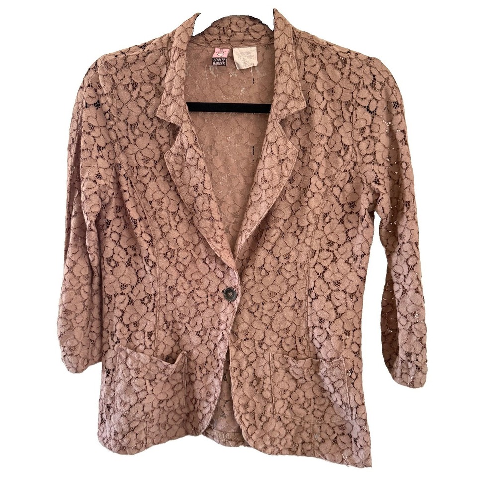 Vintage Love On A Hanger Lace Blazer Size 10 USA Cottagecore Grandma 90's